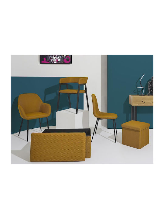 Atomic Dining Room Fabric Chair Yellow 59x55.7x85cm