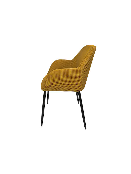 Atomic Dining Room Fabric Chair Yellow 59x55.7x85cm