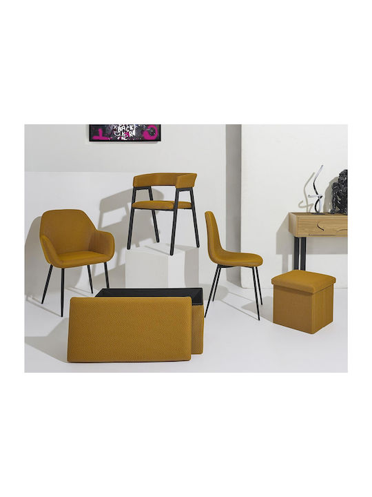 Atomic Dining Room Fabric Chair Yellow 59x55.7x85cm