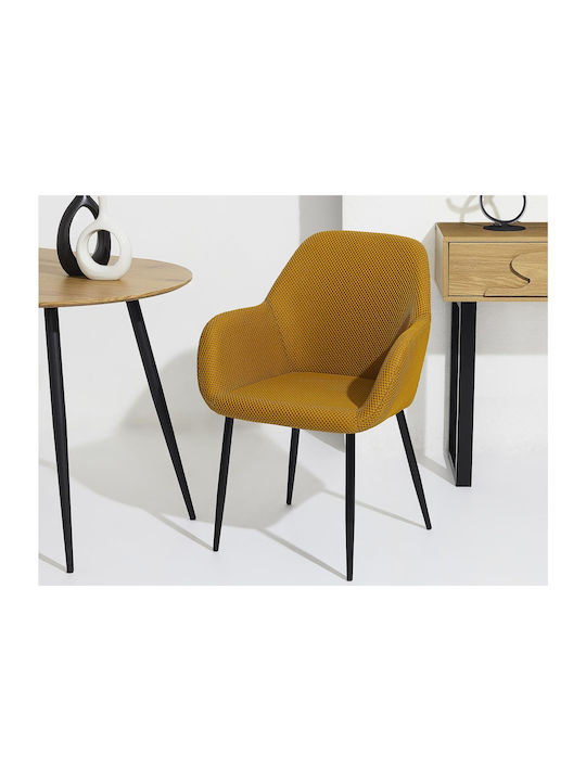 Atomic Dining Room Fabric Chair Yellow 59x55.7x85cm