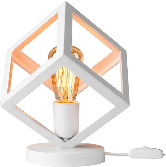GloboStar Dise Plastic Table Lamp for Socket E27 with White Shade and Base