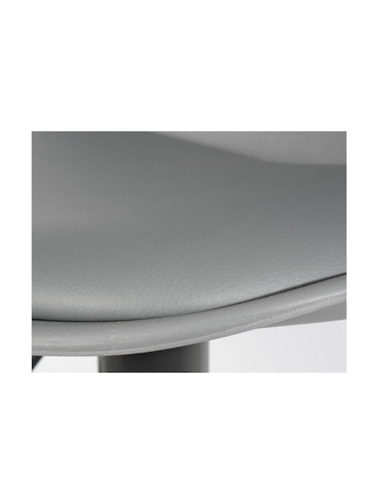 Σκαμπό Μπαρ Isak με Πλάτη & Ρυθμιζόμενο Ύψος Grey 41.5x38x83εκ.