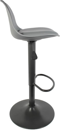 Stool Bar Isak with Back & Adjustable Height Grey 41.5x38x83cm