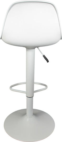 Stool Bar Isak with Back & Adjustable Height White 41.5x38x83cm