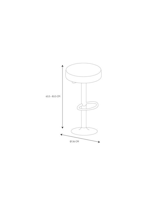 Hocker Bar Mumford mit Höhenverstellbar Grey 36x36x63.5cm