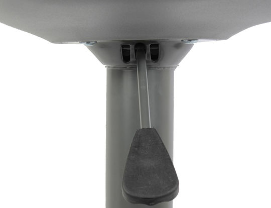 Stool Bar Isak with Back & Adjustable Height Grey 41.5x38x83cm