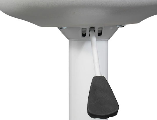 Stool Bar Isak with Back & Adjustable Height White 41.5x38x83cm