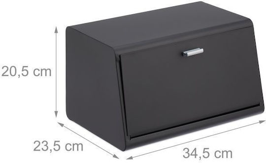 Relaxdays Brotkasten Inox Gray 20.5x34.5x23.5cm