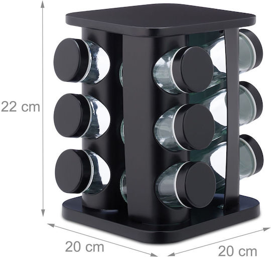 Relaxdays Inox Tabletop Rotating Spice Rack Gray