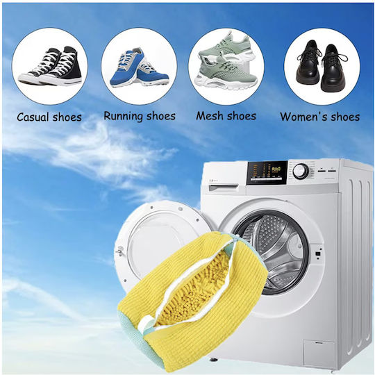 Shoe Washing Bag Sports Shoe Washing Bag Boot Slipper Washing Pouch Reusable Shoe Washing Pouch Fits All Types Sizes Shoes Laundry Bag Shoe Washing Box Yellow 39cm*19cm