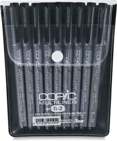Copic Μαρκαδόροι Σχεδίου Black 0.03mm Σετ 9τμχ