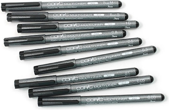 Copic Μαρκαδόροι Σχεδίου Black 0.03mm Σετ 9τμχ