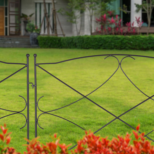 Pachet 6 Borduri Decorative din Metal pentru Grădină Flori 60 X 59.5 X 1 Cm