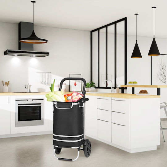Stoff Einkaufswagen Klappbar Schwarz 35Es
