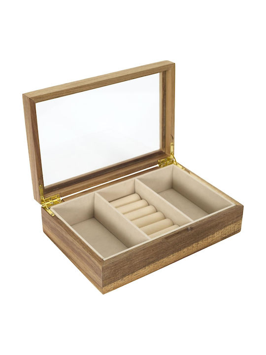 The Home Deco Factory Wooden Jewellery Box 24x16x6.6cm