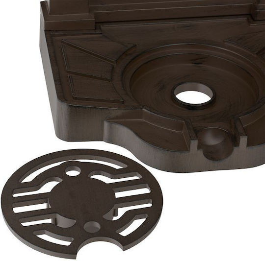 Fântână de Grădină Antică din Aluminiu Turnat Robinet Auriu Scoică Relaxdays Dimensiuni Aprox. 82.5 X 39 X 32 Cm Maro Închis