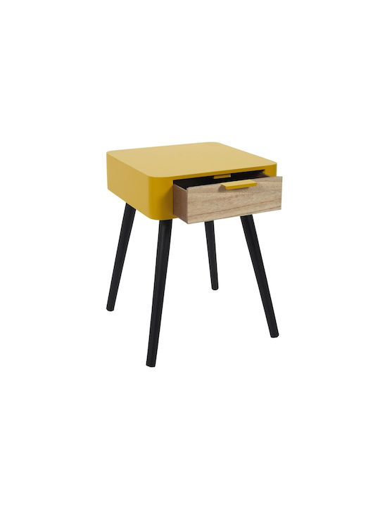Κομοδίνο Ξύλινο Κίτρινο 35x37x48cm HD7337