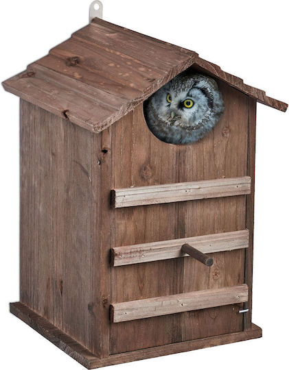 Căsuță decorativă pentru păsări din lemn 38,5 X 25 X 28 cm maro închis Căsuță decorativă pentru păsări din lemn 38,5 X 25 X 28 cm maro închis