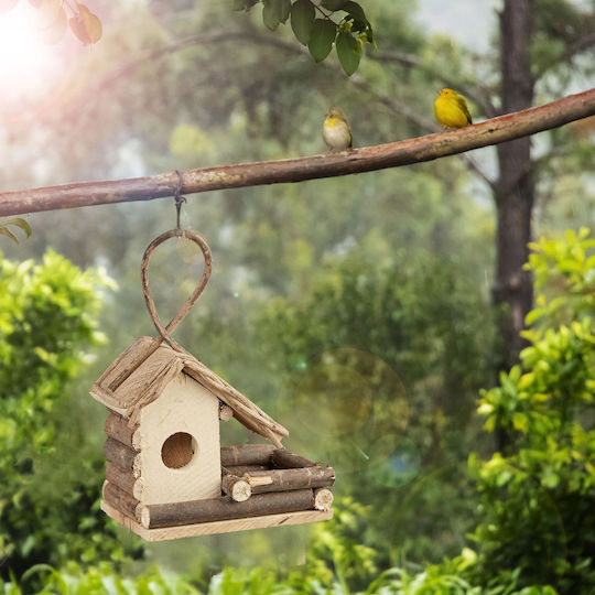 Rustic Decorative Hanging Bird House Wood 29 X 20 X 12 Cm