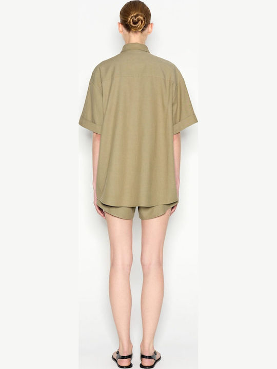Μακρυμάνικο Γυναικείο Πουκάμισο Desert Khaki