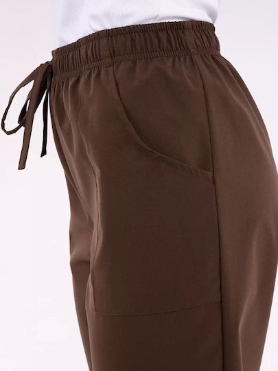 Pantaloni Alan Maro Marrone Poliester Sorona Agile Giblor's