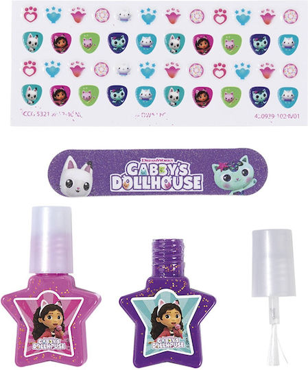Creative Set Totum Gabby's Dollhouse 2 Pcs Nail Polishes Stickers
