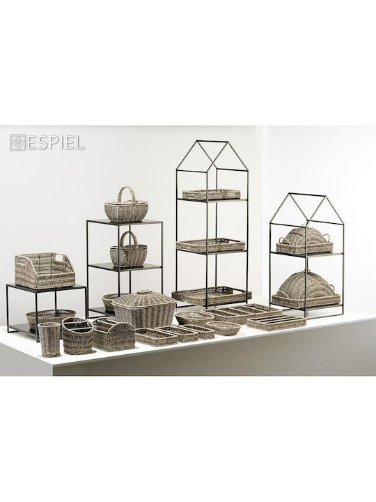 Espiel Dekorativer Korb Korbweide mit Deckel Gray 23x23x15cm