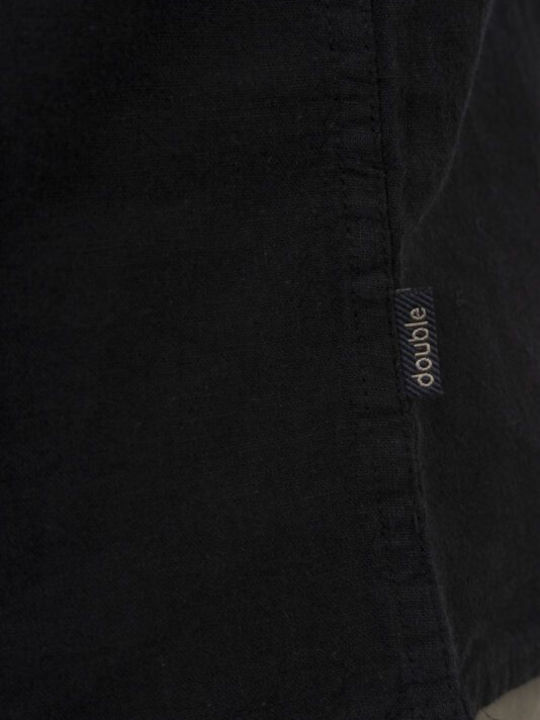 Kurzärmlig Leinen Hemd Black