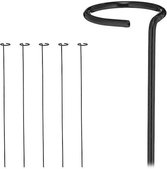 Set 6 Suporturi Metalice pentru Plante de la Relaxdays, Suport pentru Flori și Legume, Negru, 80 cm