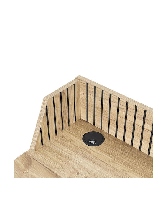 Desk Wooden Black with Metal Legs 90x50x84.5cm