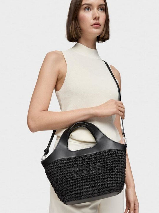 Capazo Stroh Damentasche Shopper Schultertasche Schwarz