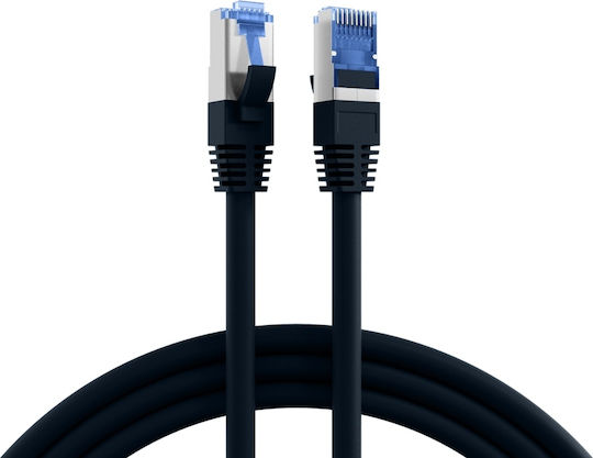 EFB S/FTP Cat.6a (Gigabit) Καλώδιο Δικτύου Ethernet 30m Μαύρο