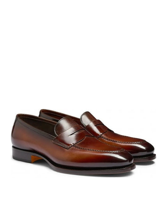 Δερμάτινα Ανδρικά Loafers σε Καφέ Χρώμα