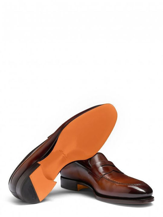 Δερμάτινα Ανδρικά Loafers σε Καφέ Χρώμα