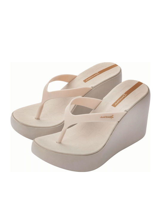 Aloha Women's Platform Flip Flops Beige