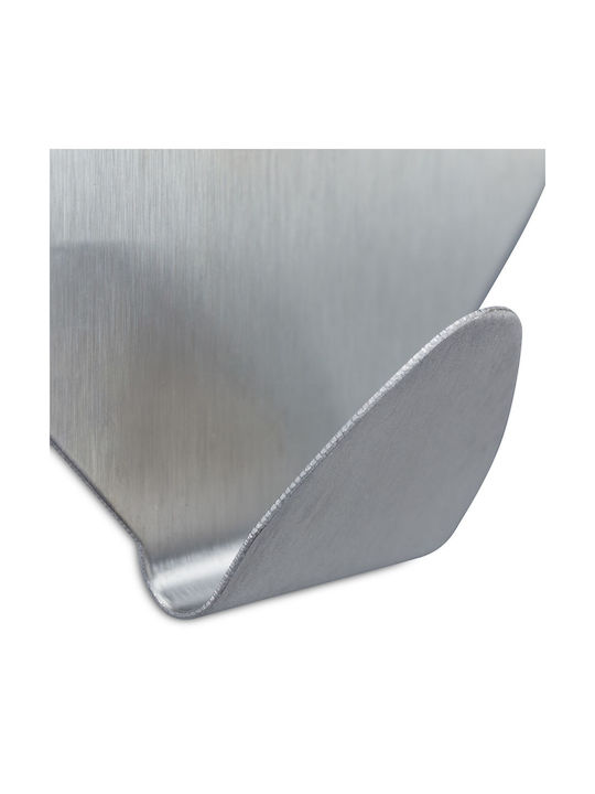 Set 10 Diamond-shaped Coat Hooks Adhesive Tape Silver