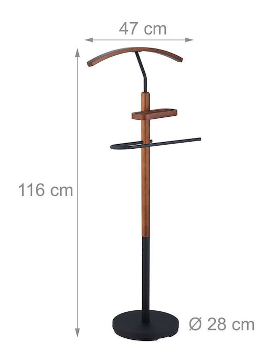 Garderobenständer Regal aus Stahl MDF 116 x 47 x 28 cm Schwarz