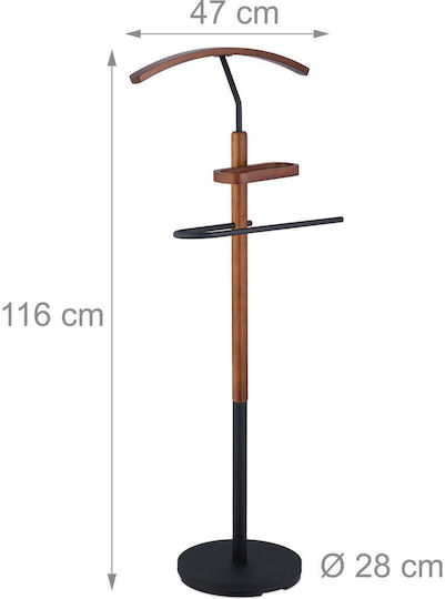 Cuier cu raft din oțel MDF 116 x 47 x 28 cm negru