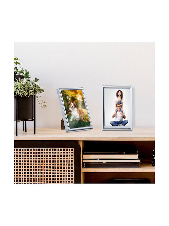 Set of 2 Silver Photo Frames Dimensions 17.5 x 14 x 9.5 cm Relaxdays