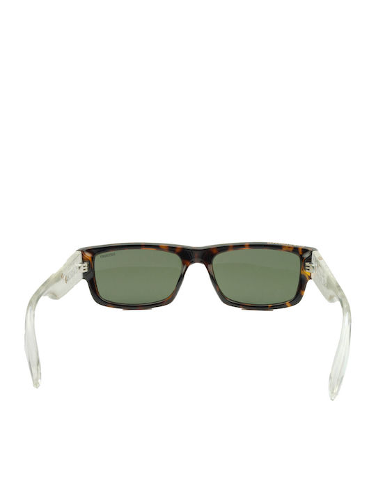 Superdry Unisex Sunglasses with Brown Tartaruga Plastic Frame and Green Lens SDS 5005 102