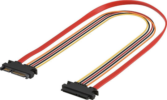 Goobay 93871 Sata кабел 0.5 м Sata 7-пинов + 15-пинов Черен Оранжев Червен Жълт