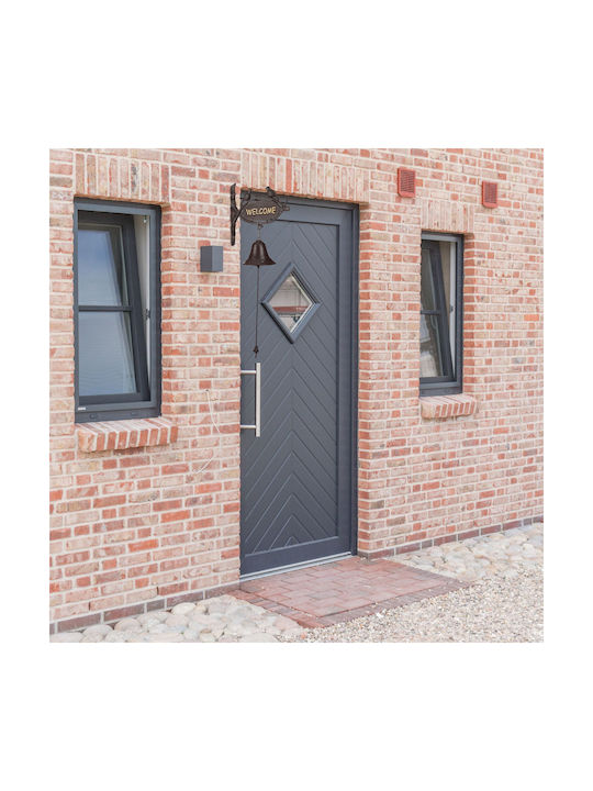 Clopoțel de Bun Venit Decorativ din Fontă Farmec Antic cu Sfoară 20 X 25 X 3 Cm