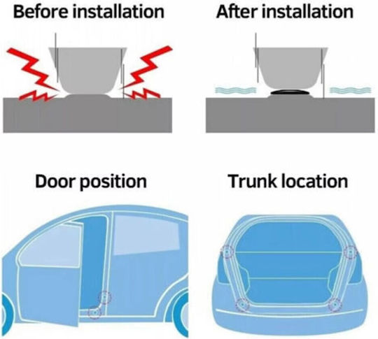 Silicone Anti-Vibration Stickers for Car Doors, Hood & Trunk Set of 20 Pcs Tc-241
