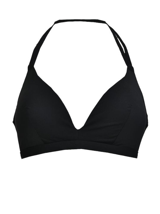 Padded Underwire Bikini Bra with Adjustable Straps Black