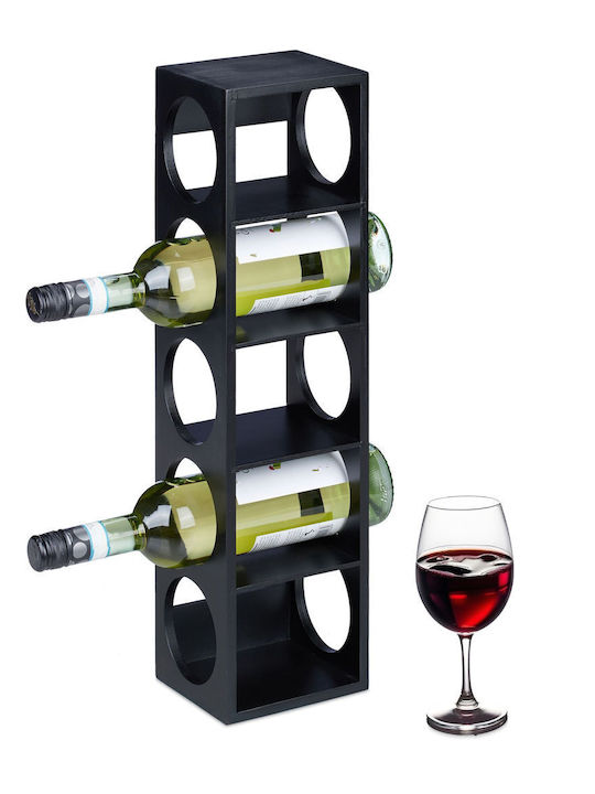 Suport pentru sticle de vin din bambus, 5 sticle, negru, 53 x 14 x 12 cm Suport pentru sticle de vin din bambus, 5 sticle, negru, 53 x 14 x 12 cm