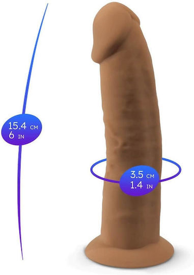 SilexD Dual Density Model 2 Glass Dildo With Suction Cup Caramel 15cm