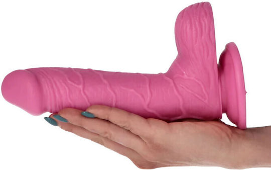 Toyz4lovers Dildo realist cu Testicule și Ventuză Fuchsia 21.5cm