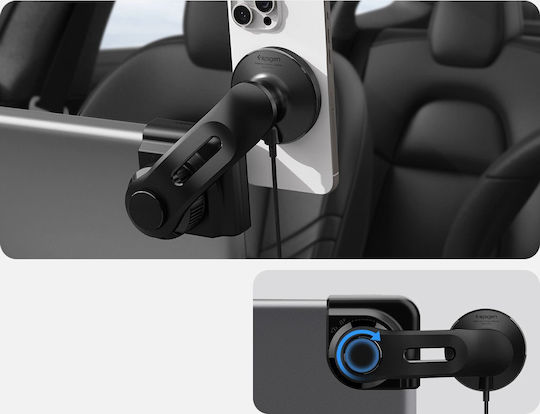 Spigen Tesla Taplock Magsafe Car Mount Charger Car Mobile Mount with Magnet and Wireless Charging MagSafe Black