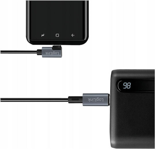 LogiLink USB 2.0 Cable USB-C male - USB-C 100W PD Μαύρο 2m CU0183