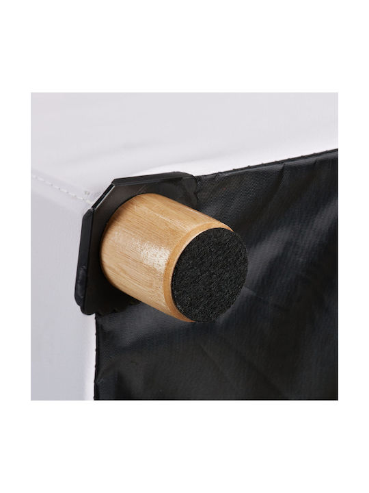 Scaune Camera de zi Cu spațiu de depozitare Tapițat cu Piele Ecologică Alb 76x37x35buc